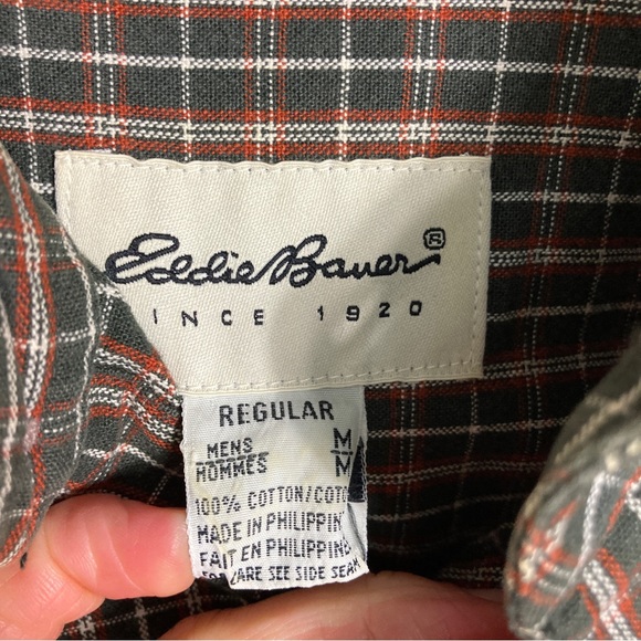 Eddie Bauer Plaid Button Down Long Sleeve Shirt Size Medium - Picture 3 of 9